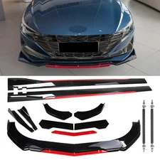 Front Bumper Lip Splitter Spoiler Glossy Black For Hyundai Elantra Side Skirt