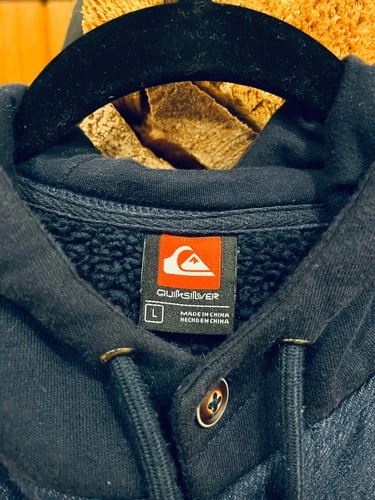 mens vintage quiksilver sherpa lined hooded flannel medium image 2