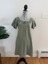 Madewell Jacquard Puff-Sleeve Mini Dress in Gingham Check Size Med