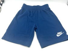 Nike Kids Blue Athletic Shorts Size 6-7 Years 116-122 cm Logo Activewear