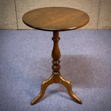 Attractive Ercol Small Elm Pedestal Circular Side Wine Table