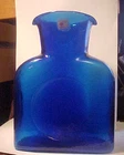Vintage 8 1/4" Cobalt Blue Blenko MCM Glass Double Spout Bottle Pitcher Carafe