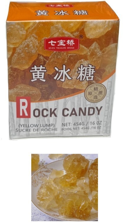 1-Pound Yellow Rock Sugar Chinese Cane Candy Cold Cough Remedy