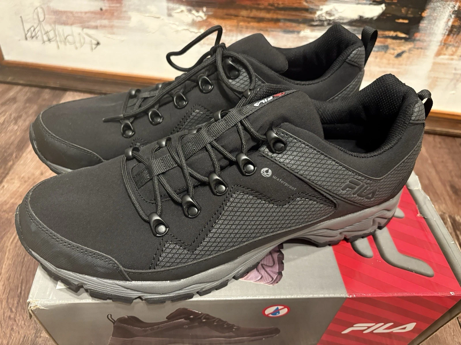 Fila Men’s Shoes switchback Waterproof Black size 13