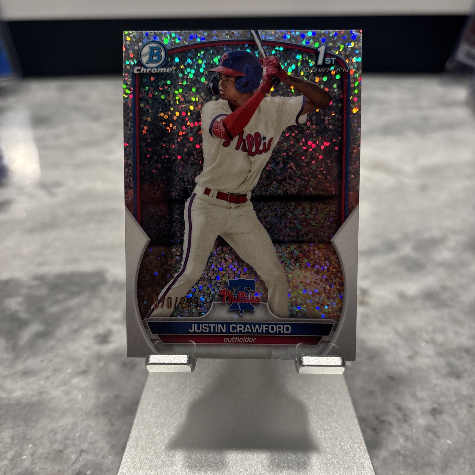 2023 Bowman - Chrome Prospects Justin Crawford #BCP-3 Speckle Refractor /299