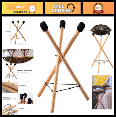 Adjustable Handpan Drum Stand - Solid Beech Wood Tripod Holder for 12-22'' Drums