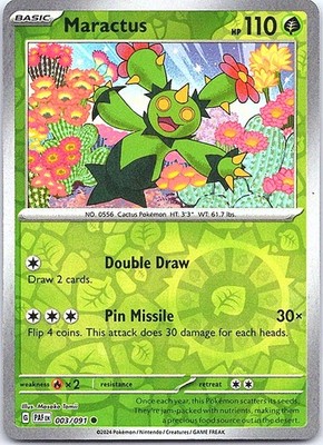 Maractus Reverse Holo Common SV: Paldean Fates 003/091 NM
