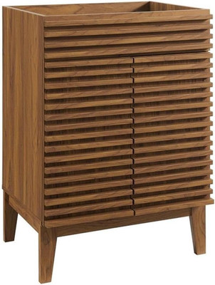Stylish 23.5'' Walnut Bathroom Vanity - Sink Basin Not Included