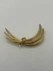 Vintage Gold Tone Monet Spray Brooch Estate Jewelry Costume