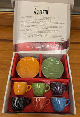 Set of 6 Coffee Cups - i Colorati di Bialetti - Vintage