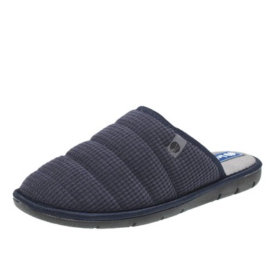 Inblu blaue Stoff Hausschuhe - Größe 45 [29,6 cm] Herrenschuhe Pantoffeln
