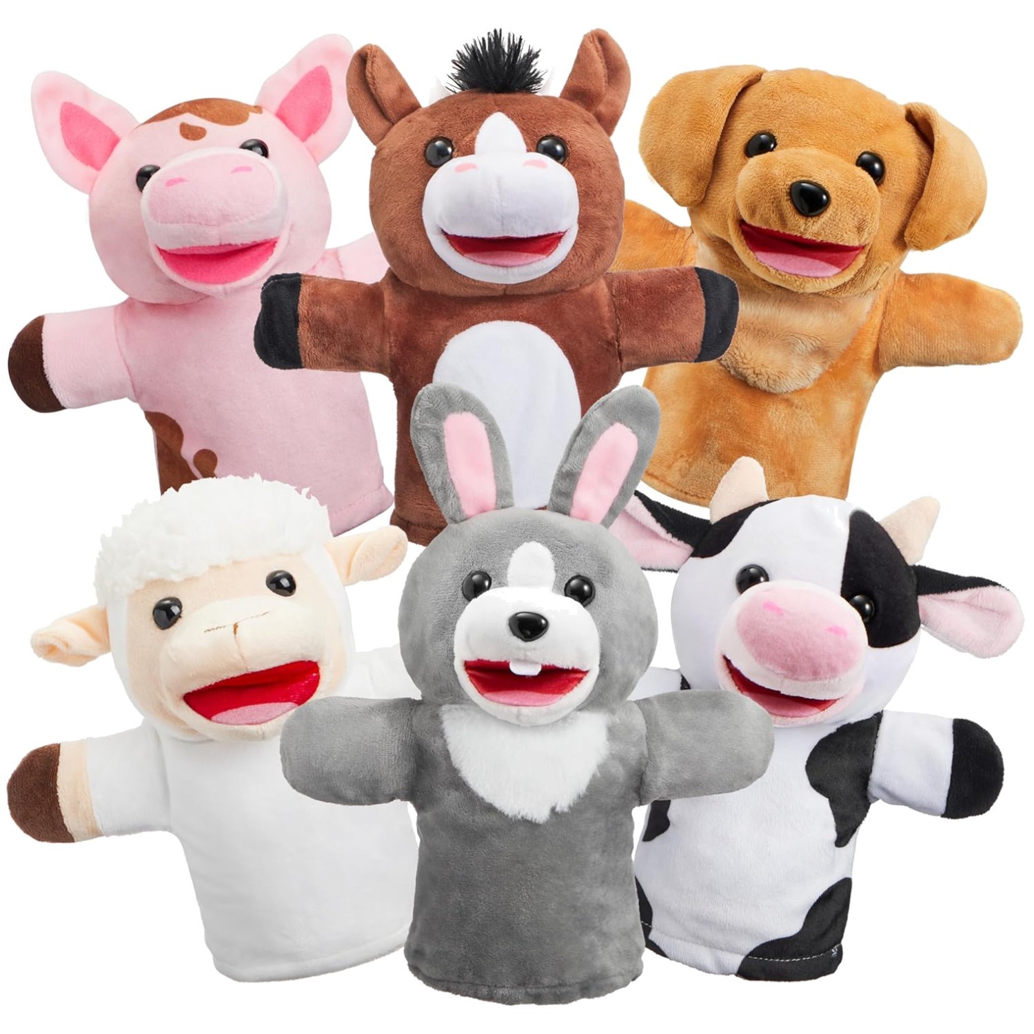 Puppet Show Theater Set with Pig, Sheep, Dog, and More