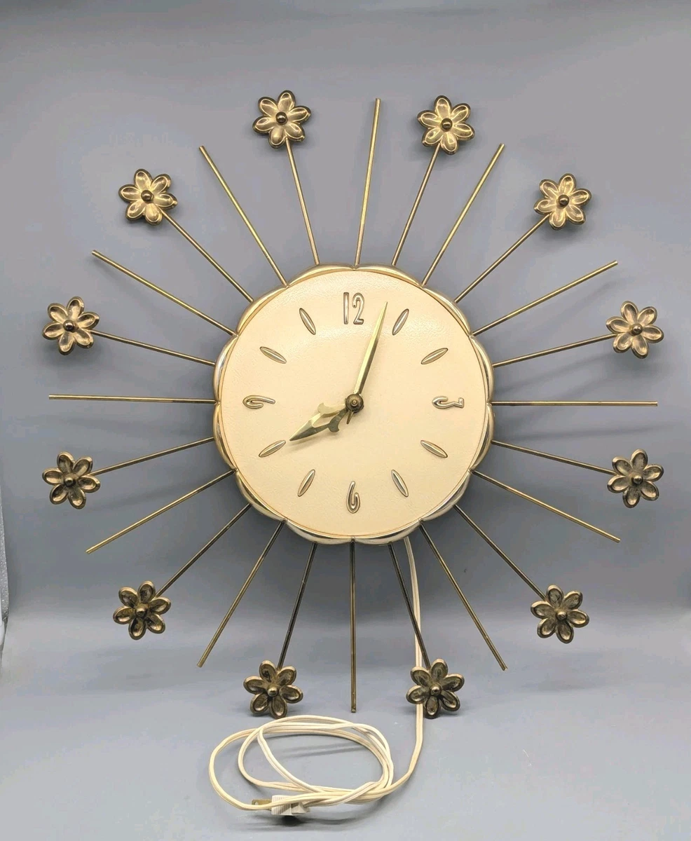 Starburst Sunburst Wall Clock In Collectible Wall Clocks 1930-1969