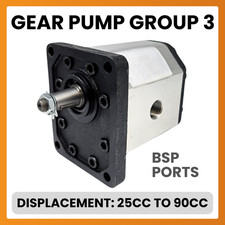 Flowfit Hydraulic Gear Pump, Group 3, Outlet BSP Ports, 4 Bolt EU Flange