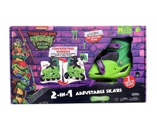 NEW Ninja Turtles nickelodeon 2 In 1 Adjustable Skates - Size Medium 2-5 US 