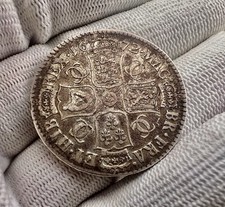 1672 King Charles II Silver Half Crown    Third Bust Quarto Rare Lower C !!