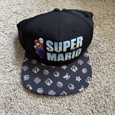 NINTENDO Super Mario Black Graphic SnapBack Hat - Youth OSFM