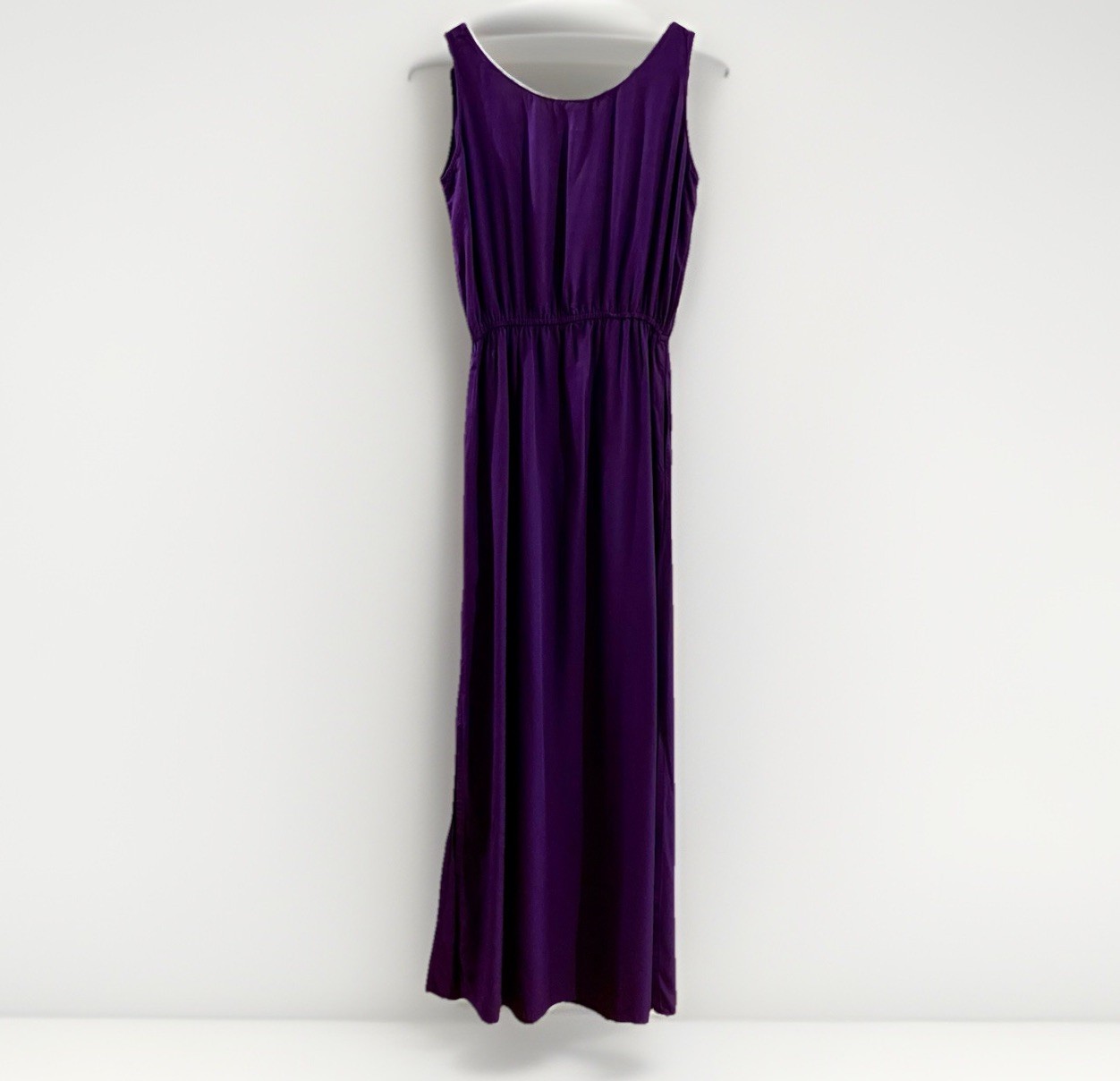 Sleeveless Maxi Dress Solid Purple with Pockets Escapada Women’s Size M