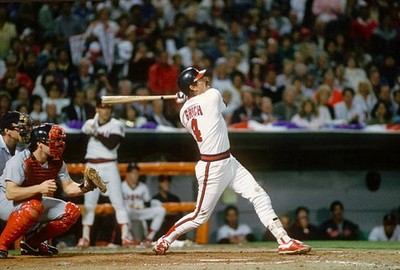 Bobby Grich California Angels bats during the 1986 ALCS against th- Old Photo