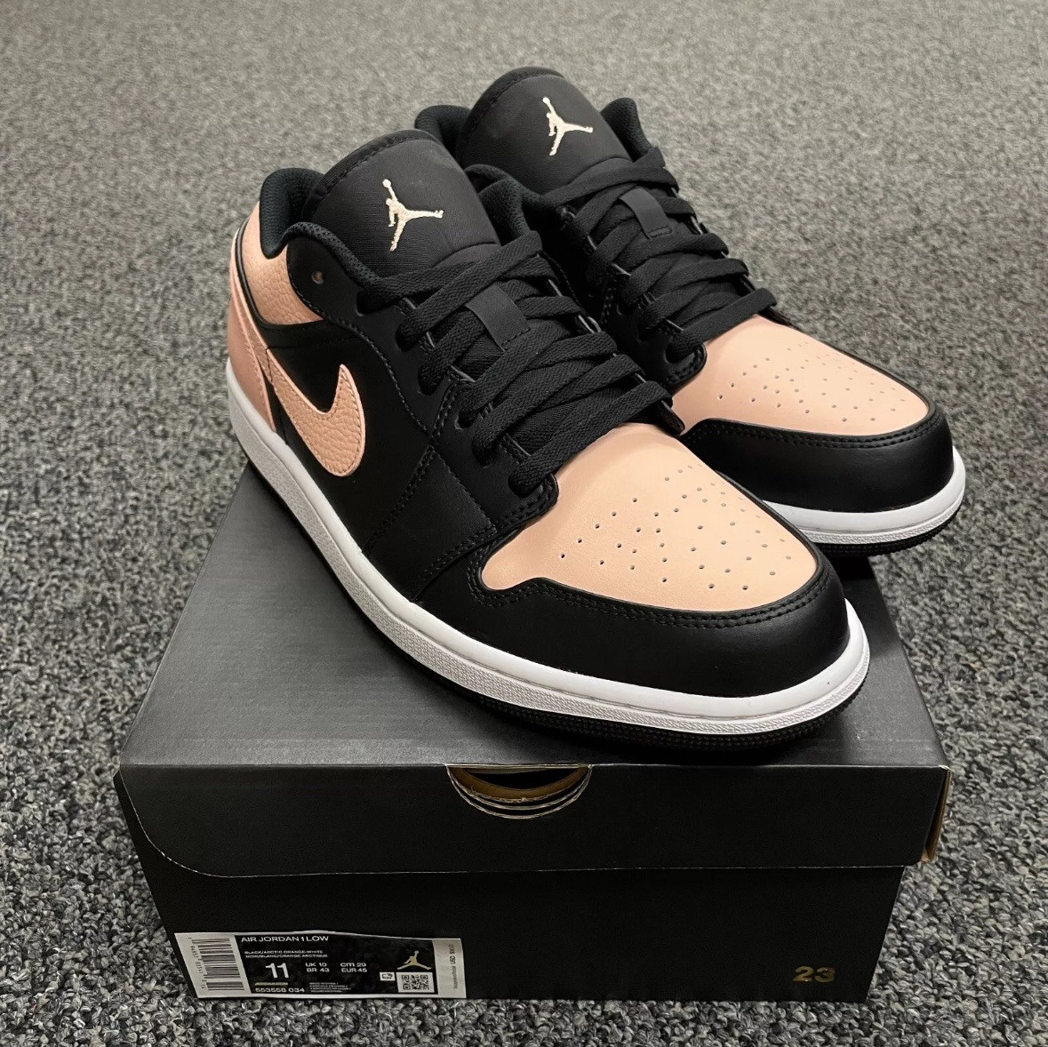 BRAND NEW! Nike Air Jordan 1 Low Crimson Tint Black/Arctic Orange