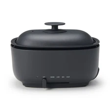 MUJI Deep Grill Pot Nonstick Cookware Electric MJ-HPFK2 New Model Black Compact