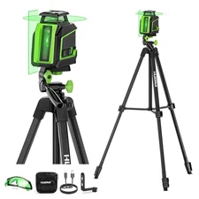 Huepar 360° Laser Level with Tripod 60in, 82Ft - 165Ft Self Leveling Laser 