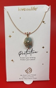 Authentic Love This Life Necklace Protection Energy Peace Gold plated Adjustable No Box
