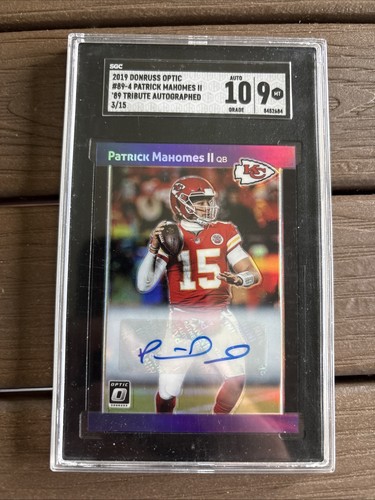 Patrick Mahomes II #89-4 2019 Donruss Optic 1989 Tribute Autographs card