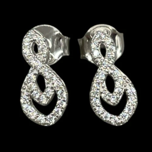 Infinite U Orecchini A Bottone Delfino In Argento 925 Con Zirconia - Oro Rosa - Regalo Per Donne E Ragazze - 4