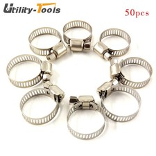 50 3/4"-1 Stainless Adjustable Drive Hose Clamps Fuel Line Worm Clips