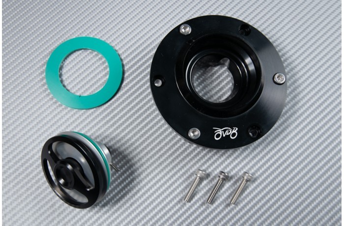 Trappe essence sans clef 1/4 tour alu pour réservoir Ninja 400R