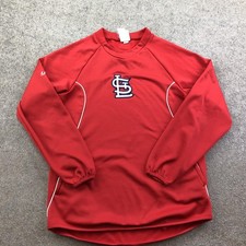 Felpa St Louis Cardinals Uomo Piccola Rossa MLB Baseball Majestic Therma Base