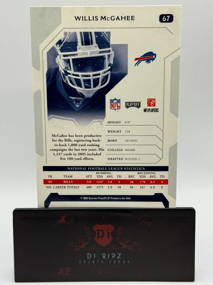 2006 Playoff NFL Playoffs - Willis McGahee #67 - Image 2 of 2