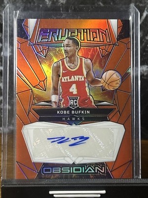  2023-24 Obsidian Kobe Bufkin Eruption Orange Flood Auto Rookie #d To 75 RC 