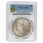 1935 Silver Peace Dollar $1 PCGS AU 58