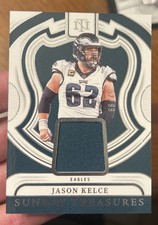 2024 Panini National Treasures Jason Kelce Jersey Card SP #/99 Eagles Legend!
