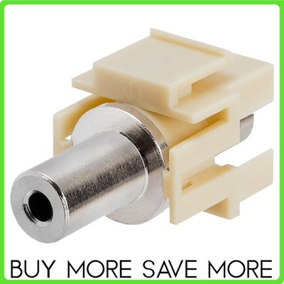 Ivory 3.5mm Stereo Keystone Jack 1/8'' Female Coupler Wall Plate Insert
