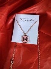 Initial Letter M Pendant Necklace Gift For Womens Teens Girls Gold Tone Chain