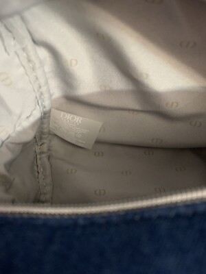 DIOR makeup cosmetics Pouch Denim blue fabric CD zip