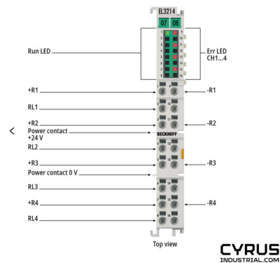 Beckhoff EL3214 | EtherCAT Terminal, 4-channel analog input, temperature, RTD (P