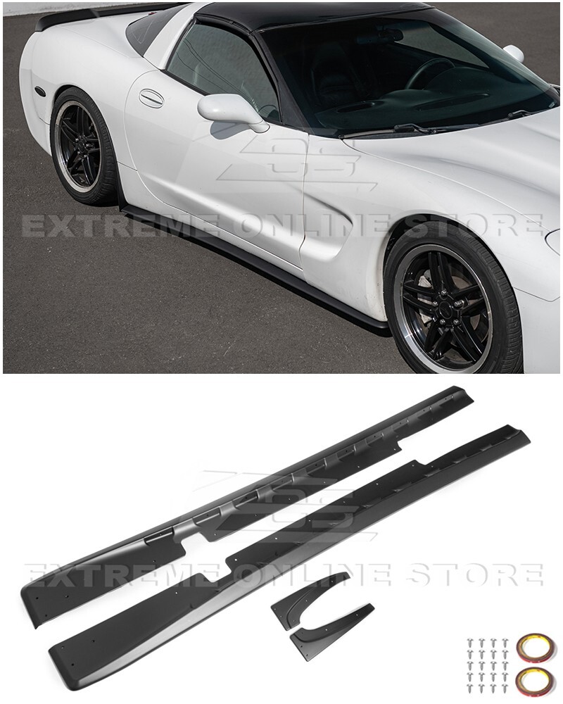 For 97-04 Corvette C5 | ZR1 Style Matte Black Side Skirts Rocker