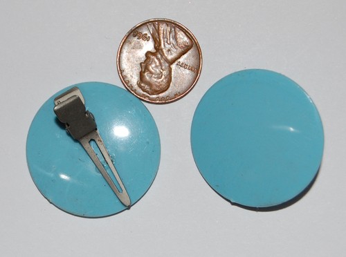 VINTAGE PLASTIC HAIR CLIPS • ASSORTED COLORS • RETRO BARRETTES ROUND • 1970's - Picture 4 of 8