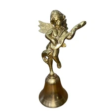 Antique 20th Century Solid Brass Cherub Dinner Bell