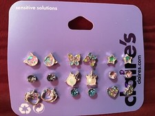 Claire s 9 earring set new with rhinestones 68391-2