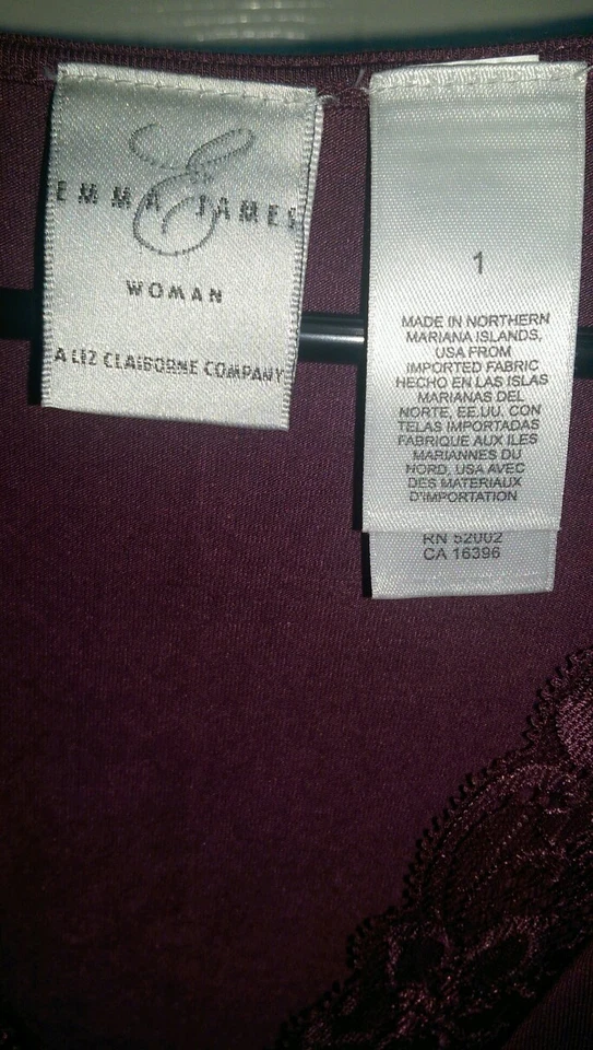 Camisa para mujer Emma James Liz Claiborne talla 1 1X púrpura Foto 2 de 3