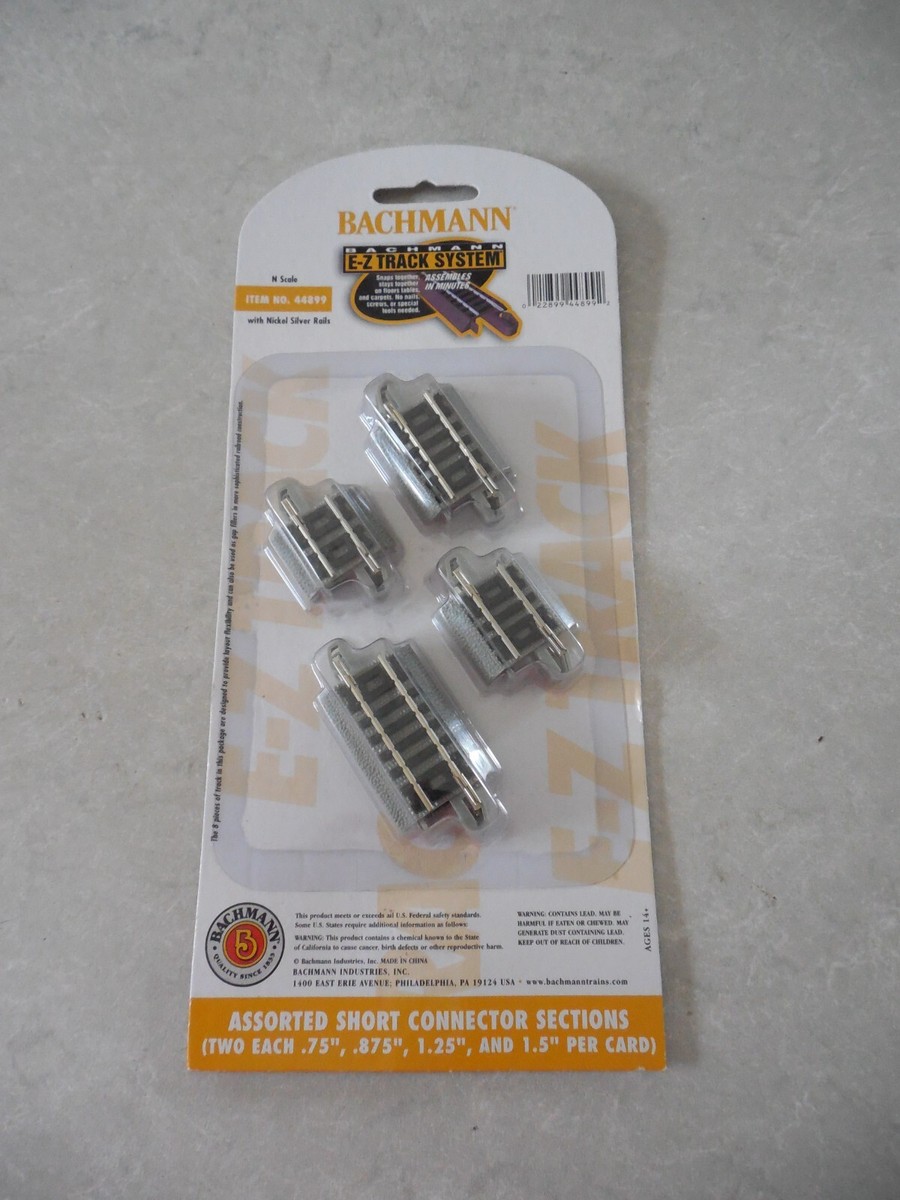 BACHMAN #44899, ASSORTED SHORT CONNECTOR SECTIONS, E-Z TRACK