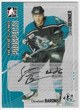 2005-06 IN THE GAME HEROES &amp; PROSPECTS STEVE BERNIER AUTO #SBR CLEVELAND BARONS