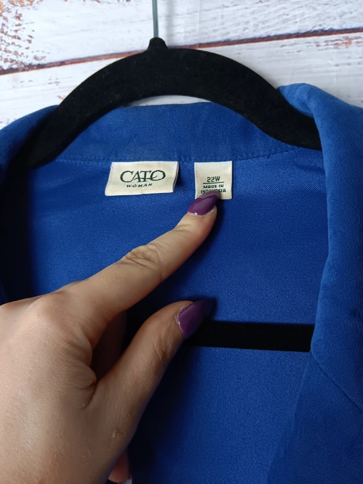 Chaqueta Blazer Cato Mujer Talla 22W Azul Elastizada Botones Carrera’s Foto 3 de 4