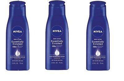 ( 3 PACK ) NIVEA Essentially Enriched Body Lotion Moisture Very Dry Skin 2.5 oz