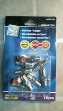 Monster Just Hook it 140070-00 1 GHz Coax F Adapter, 10 pieces, FREE SHIP